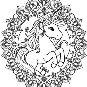 Mandala Unicorn Coloring Page For Kids coloring page for kids