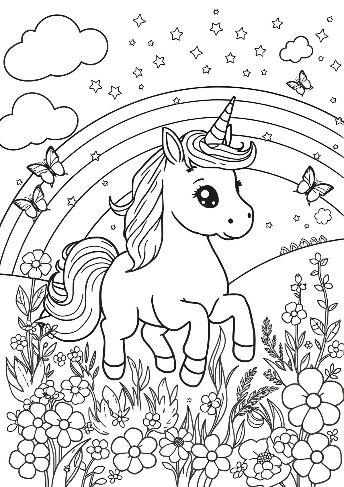 Pictures Of Unicorn Coloring Page coloring page for kids