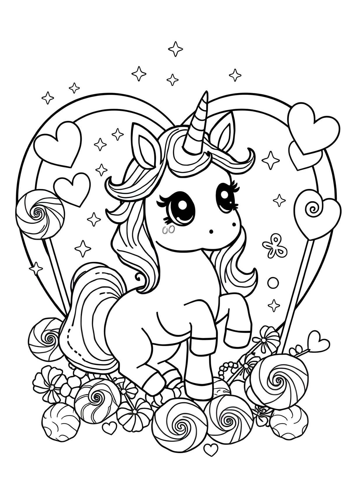 Unicorn Coloring Lol Omg Candylicious Coloring Page coloring page for kids