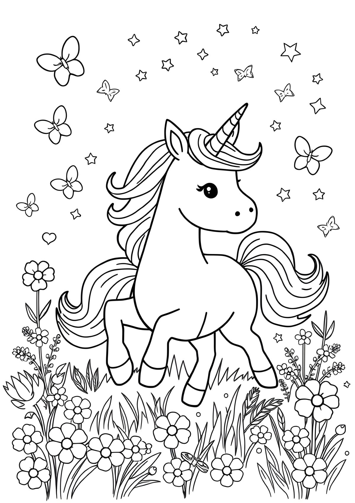 Unicorn Coloring Page For Children coloring page for kids