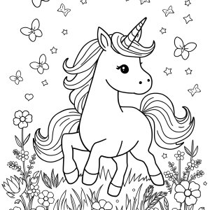 Unicorn Coloring Page For Children coloring page for kids