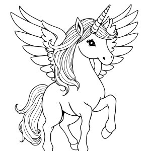 Realistic Winged Unicorn Alicorn Coloring Page coloring page for kids