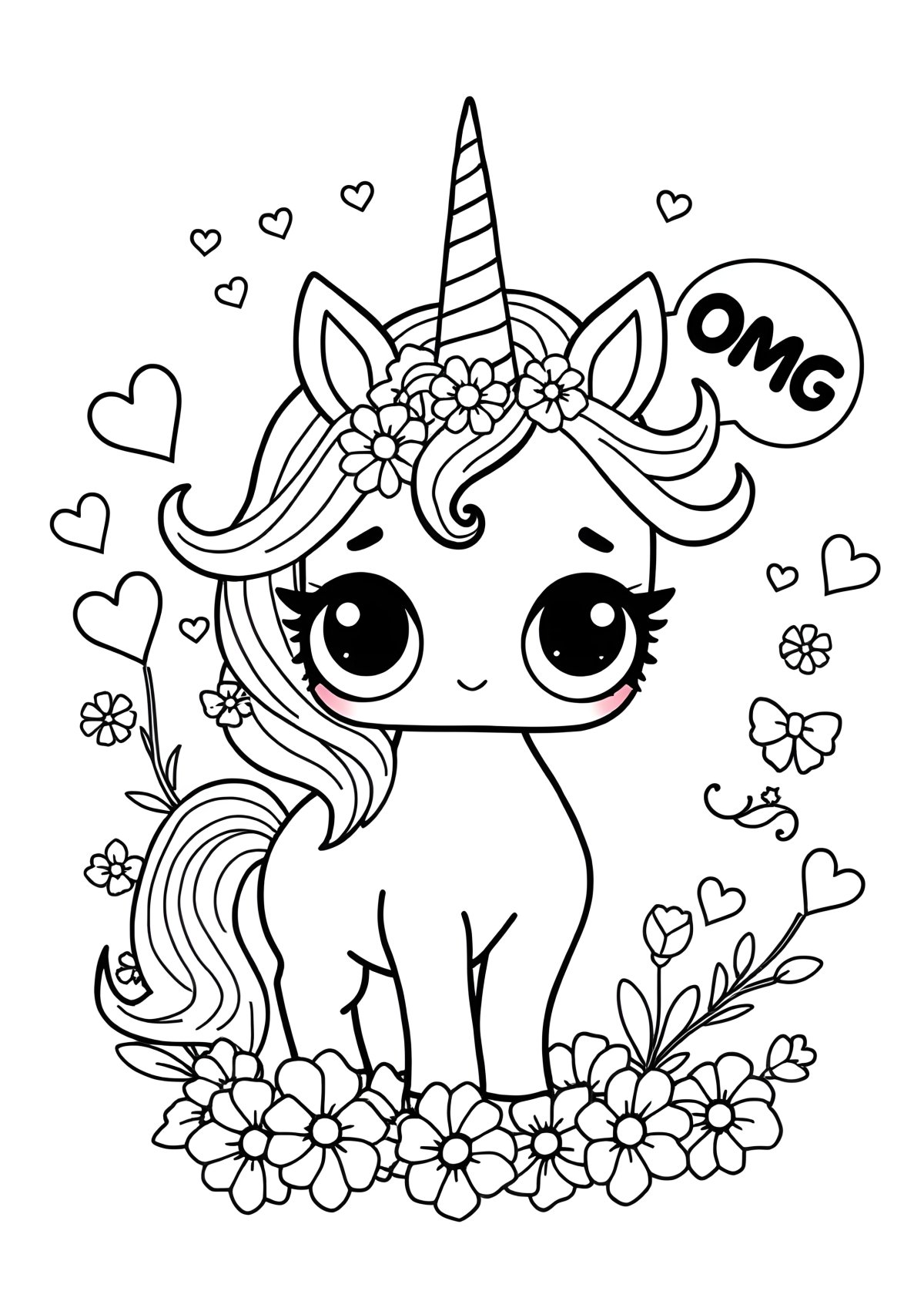 Unicorn Coloring Lol Omg Coloring Page Printable coloring page for kids