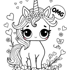 Unicorn Coloring Lol Omg Coloring Page Printable coloring page for kids