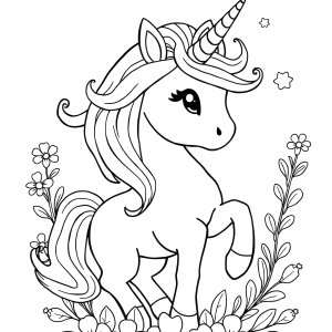 Magical Unicorn Cute Unicorn Coloring Page For Adults coloring page for kids