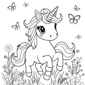 Unicorn Coloring Page For Kids Cute Animals coloring page for kids