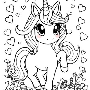 Printable Lisa Frank Unicorn Coloring Page coloring page for kids