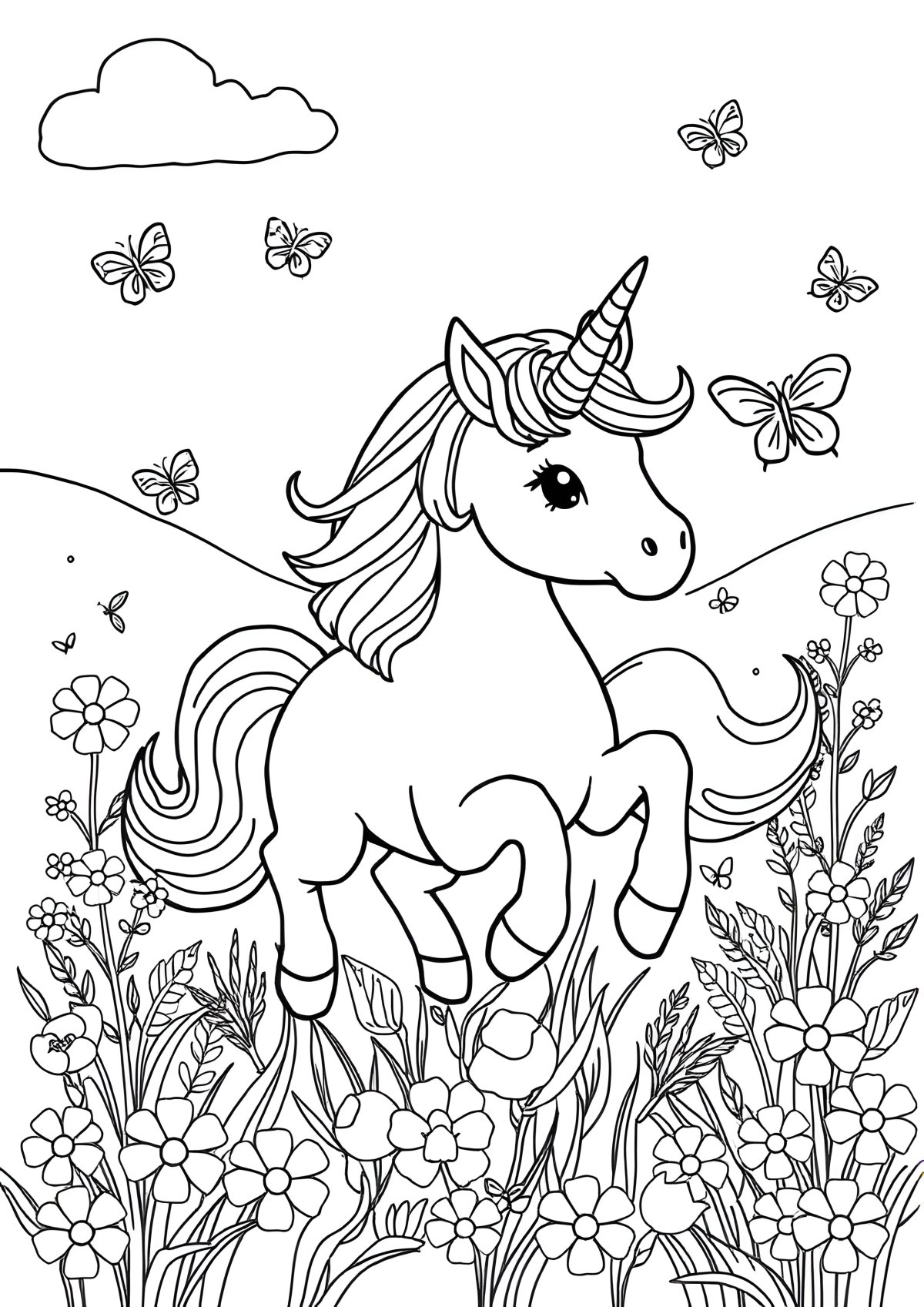 Unicorn Coloring Page For Kids Pdf coloring page for kids