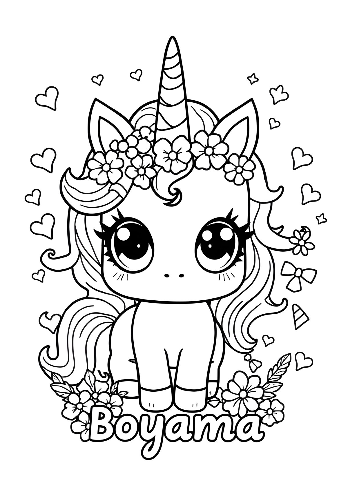 Unicorn Coloring Page Lol Omg Boyama coloring page for kids
