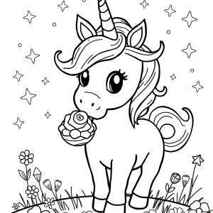 Unicorn Food Coloring Page coloring page for kids