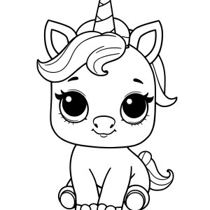 Unicorn Coloring Puppy Lol Pets Coloring Page coloring page for kids