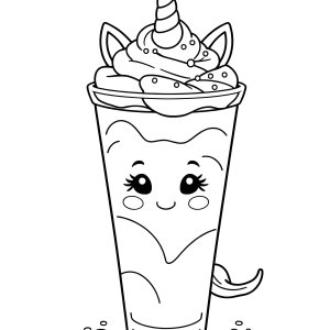 Unicorn Frappuccino Cute Starbucks Coloring Page coloring page for kids