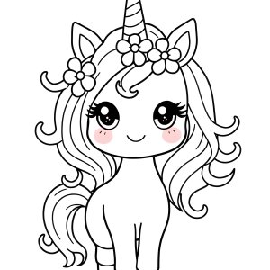 Kawaii Draw So Cute Unicorn Girl Coloring Page coloring page for kids