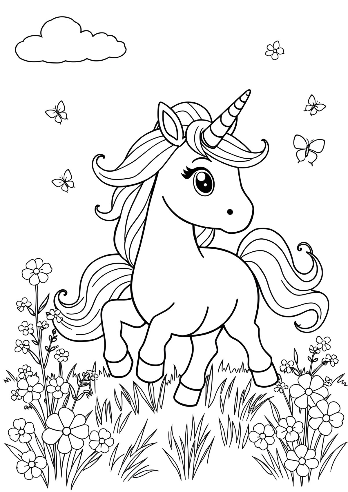 Unicorn Coloring Page For Preschoolers coloring page for kids