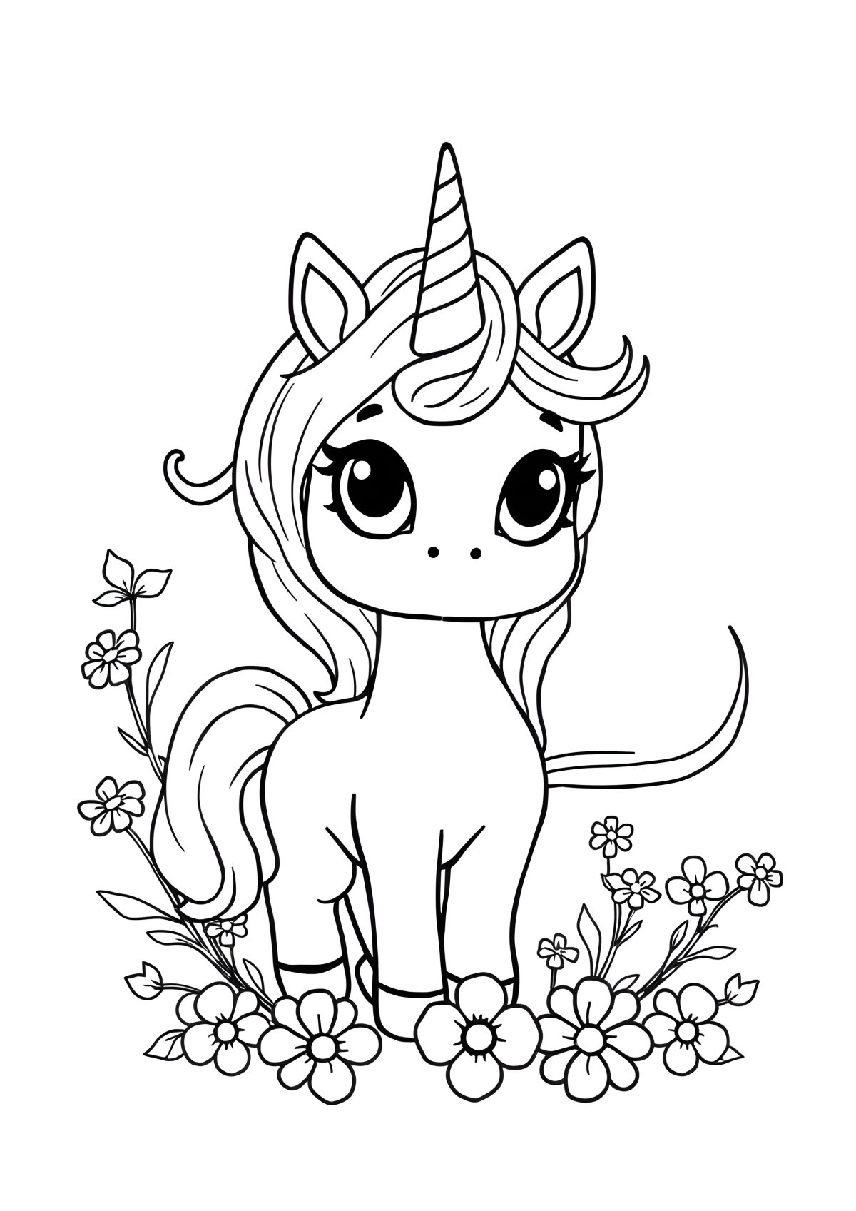 Unicorn Cute Lol Coloring Page coloring page for kids