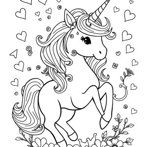 Unicorn Gel Pen Coloring Page coloring page for kids
