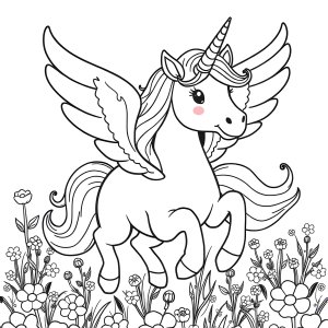 Unicorn With Wings Coloring Page For Kids coloring page for kids