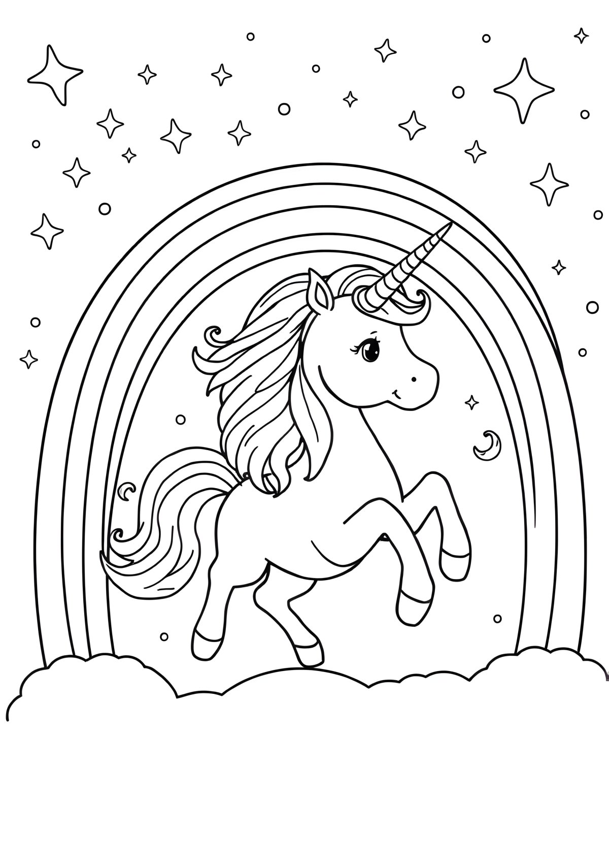 Coloring Sheet Unicorn Rainbow Coloring Page coloring page for kids