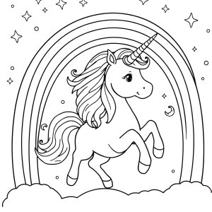Coloring Sheet Unicorn Rainbow Coloring Page coloring page for kids