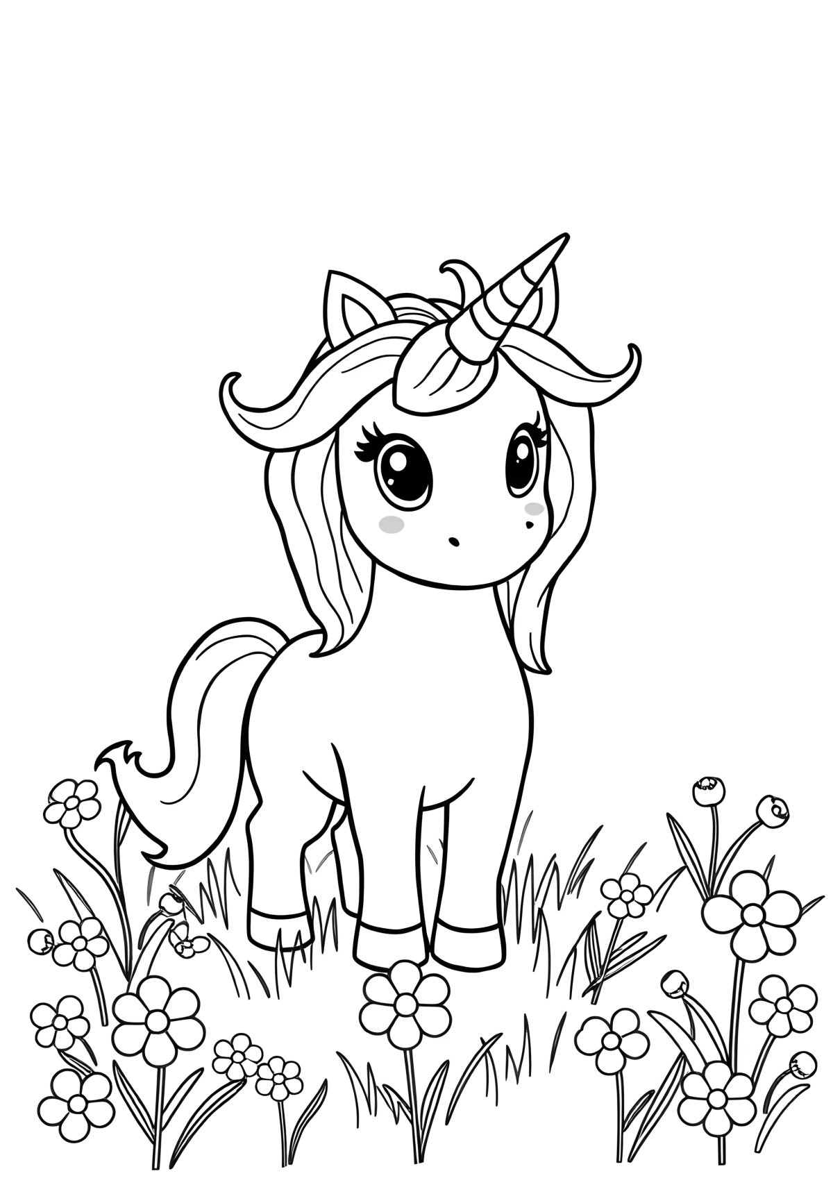 Free Printable Unicorn Coloring Page For Preschoolers coloring page for kids