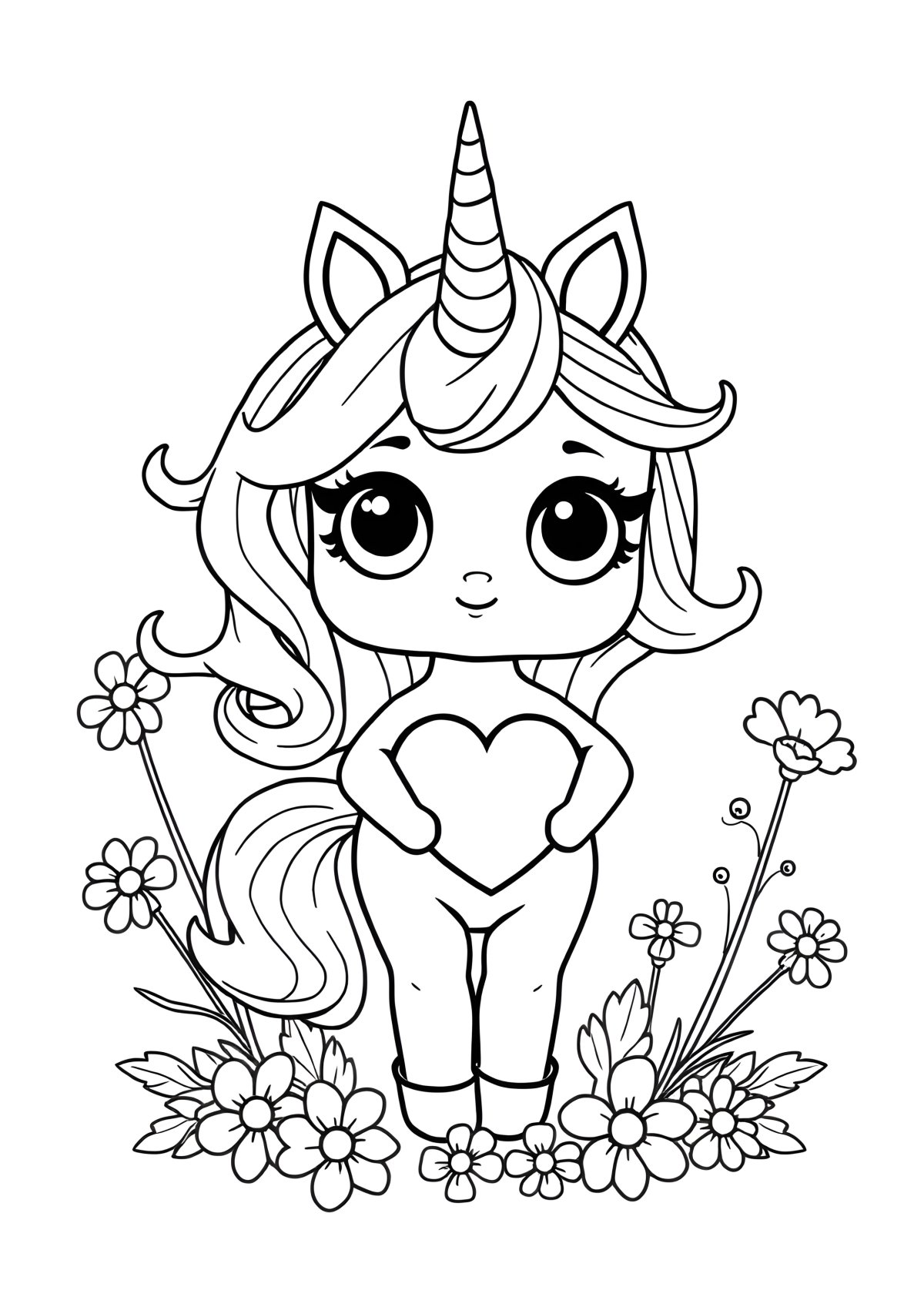 Unicorn Lol Dolls Coloring Page To Print coloring page for kids