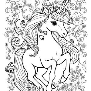 Advanced Unicorn Coloring Page For Adults coloring page for kids