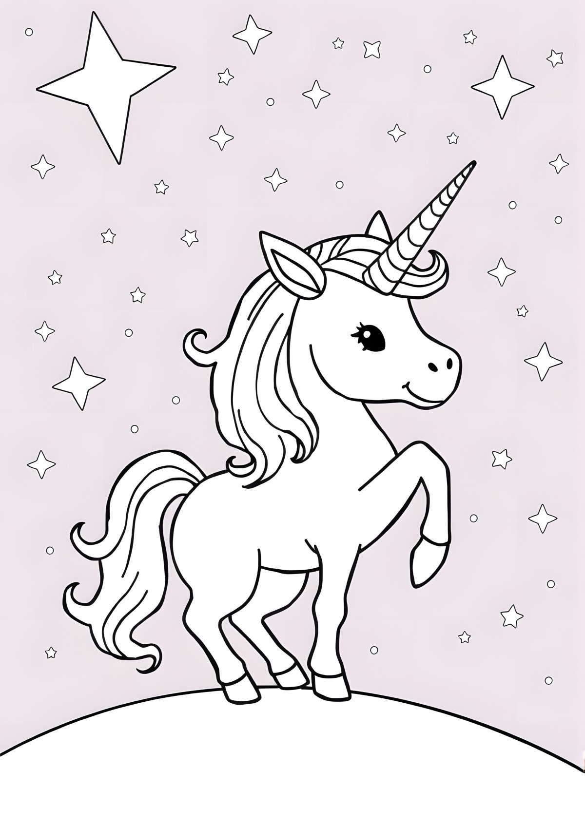 Star Unicorn Coloring Page coloring page for kids