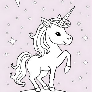 Star Unicorn Coloring Page coloring page for kids
