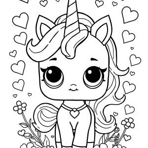 Unicorn Lol Omg Doll Coloring Page coloring page for kids