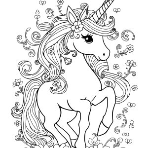 Coloring Page For Girls Unicorn Hard coloring page for kids