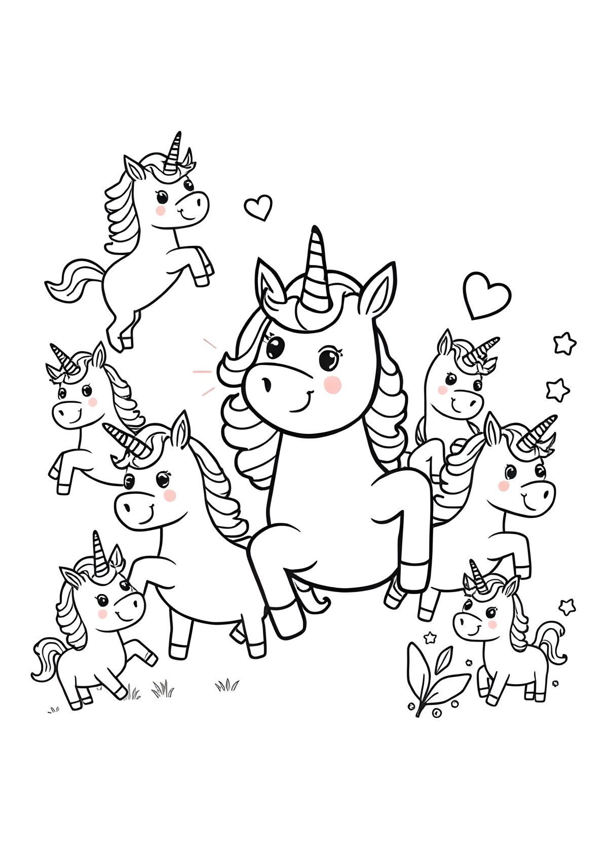 Coloring Page Of Unicorn Emojis coloring page for kids