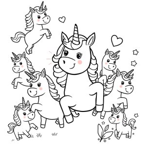 Coloring Page Of Unicorn Emojis coloring page for kids