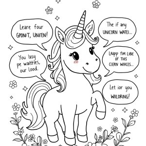 Unicorn Quotes Coloring Page coloring page for kids