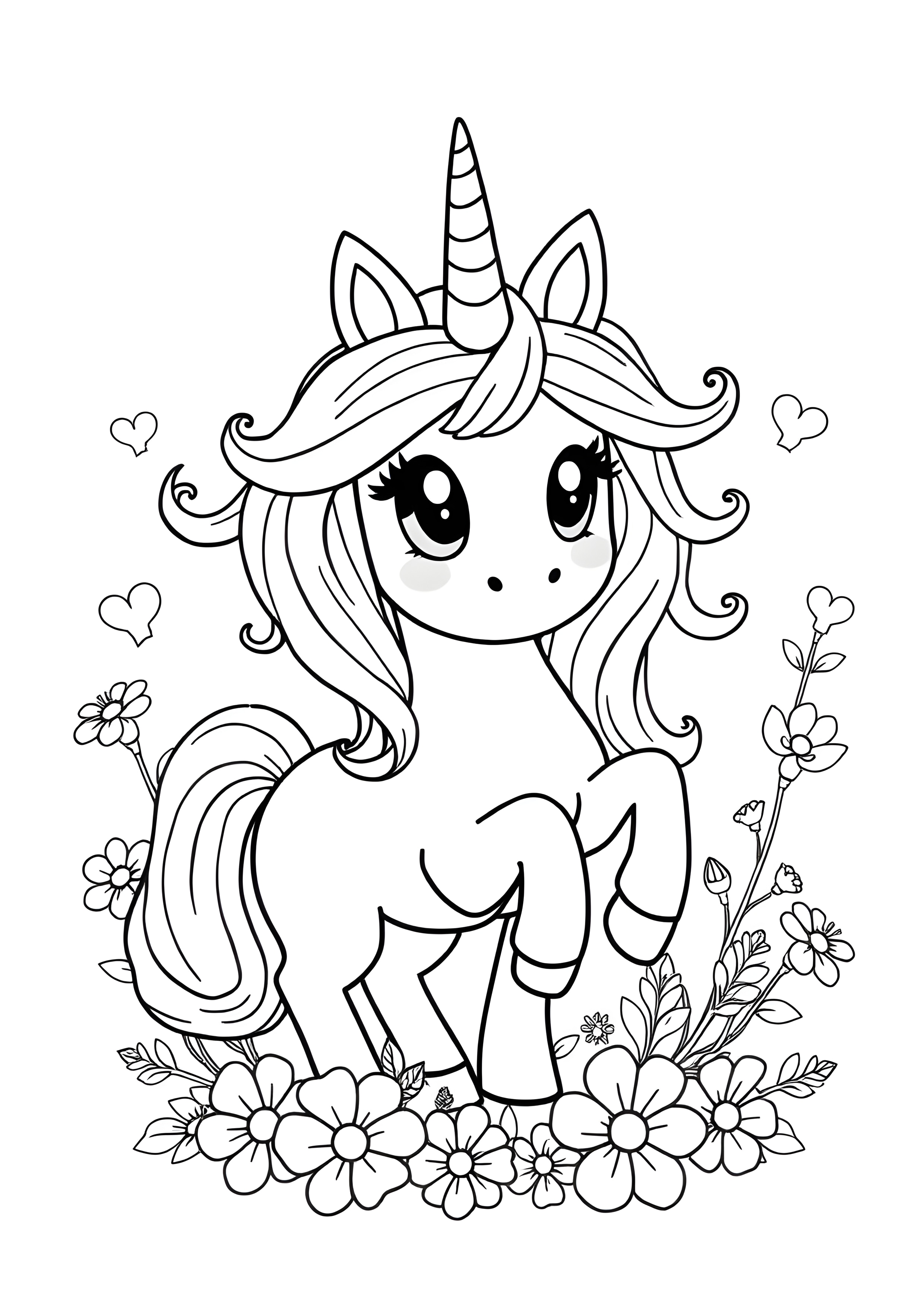 Printable Cute Unicorn Coloring Page For Adults