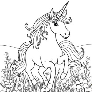 Beautiful Beautiful Unicorn Coloring Page coloring page for kids