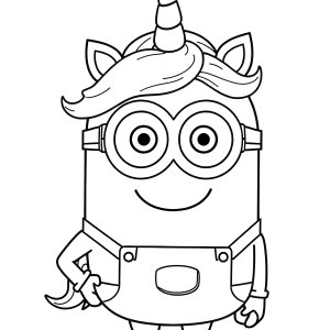 Unicorn From Minions Coloring Page coloring page for kids