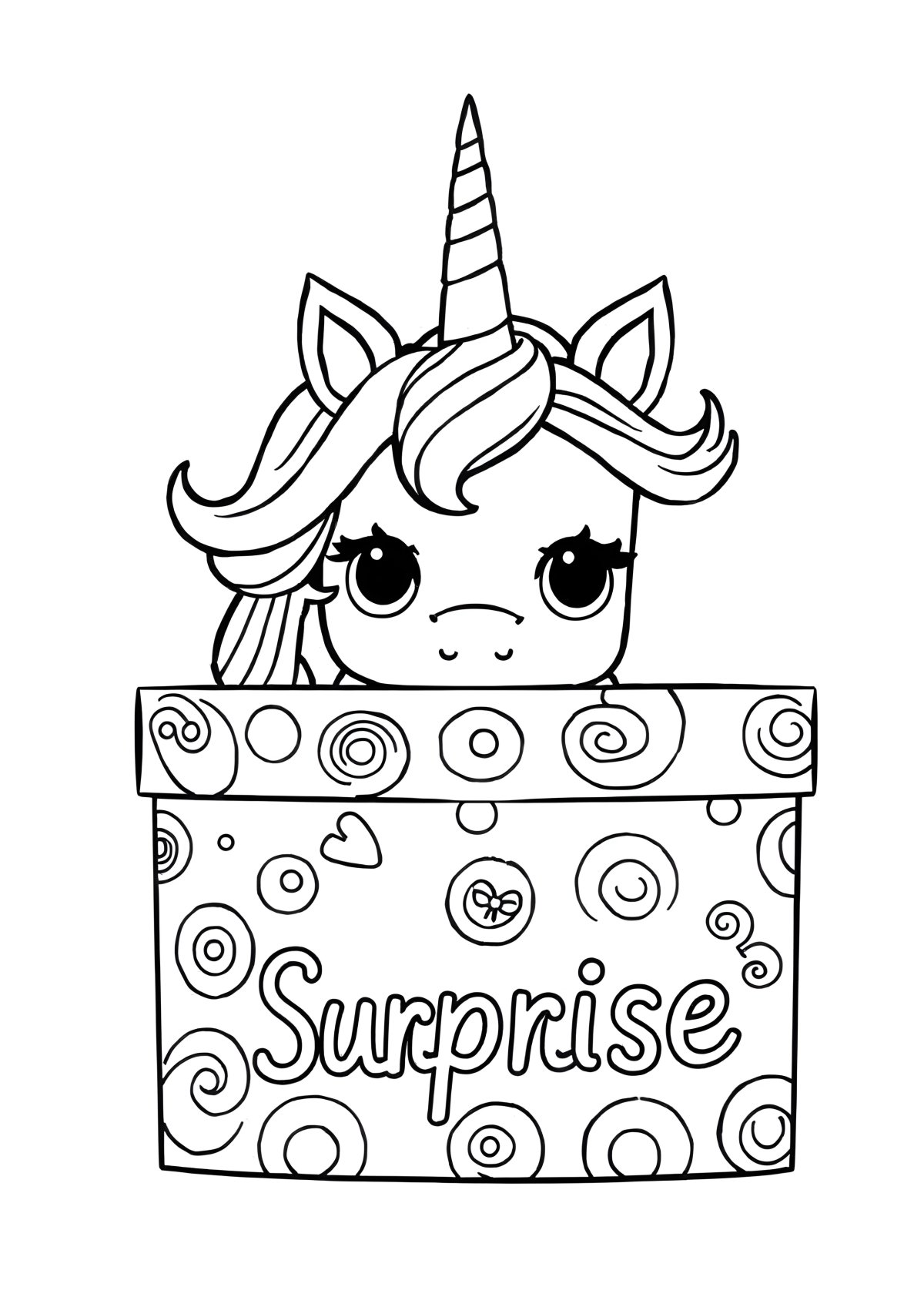 Unicorn Printable Surprise Lol Coloring Page coloring page for kids
