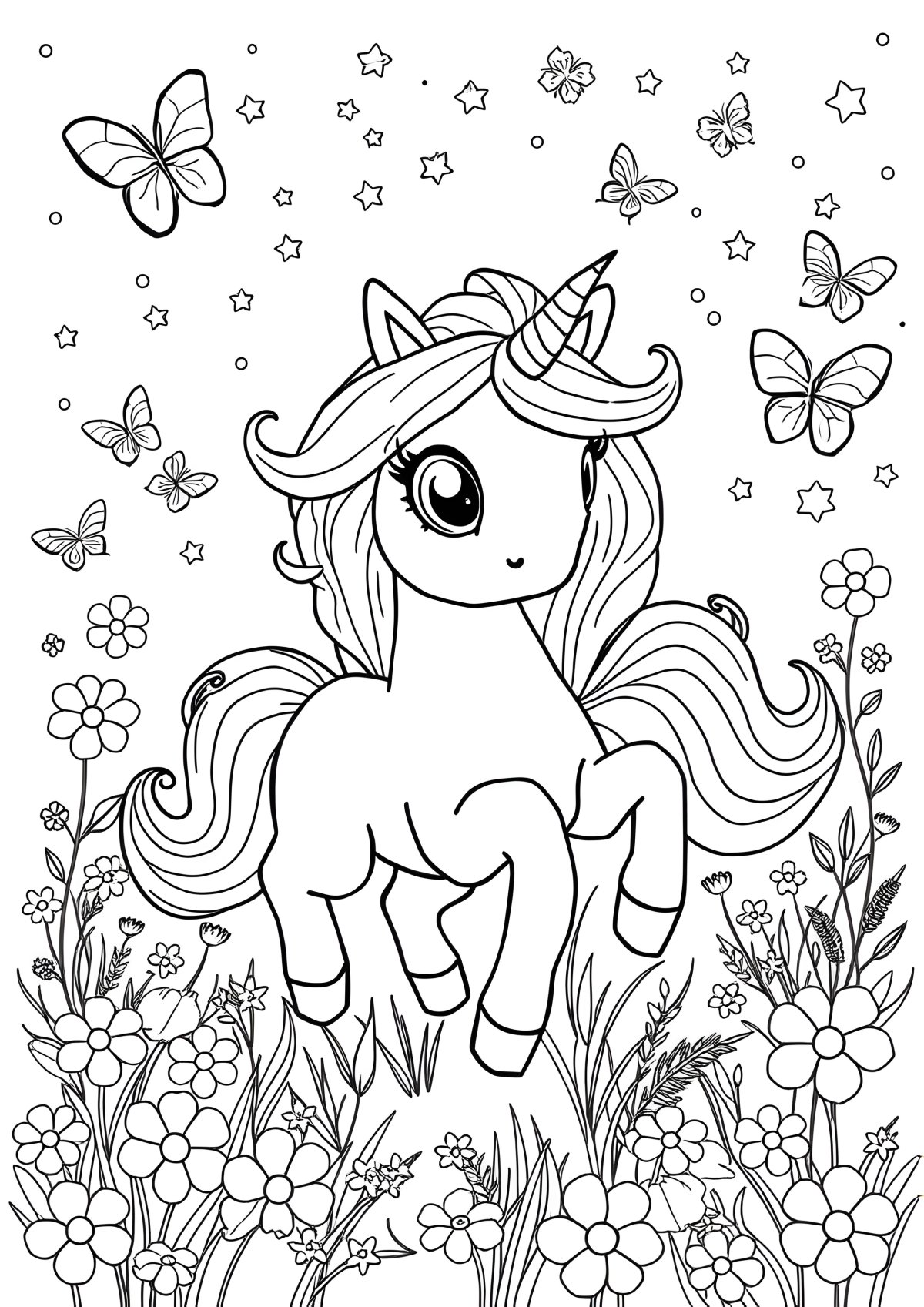 Beautiful Coloring Page For Girls Unicorn coloring page for kids