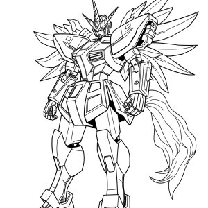 Unicorn Gundam Coloring Page coloring page for kids