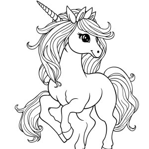 Beautiful Unicorn Detailed Unicorn Coloring Page coloring page for kids