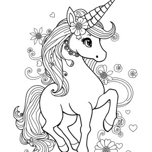 Difficult Unicorn Coloring Page coloring page for kids