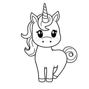 Easy Emoji Unicorn Coloring Page coloring page for kids