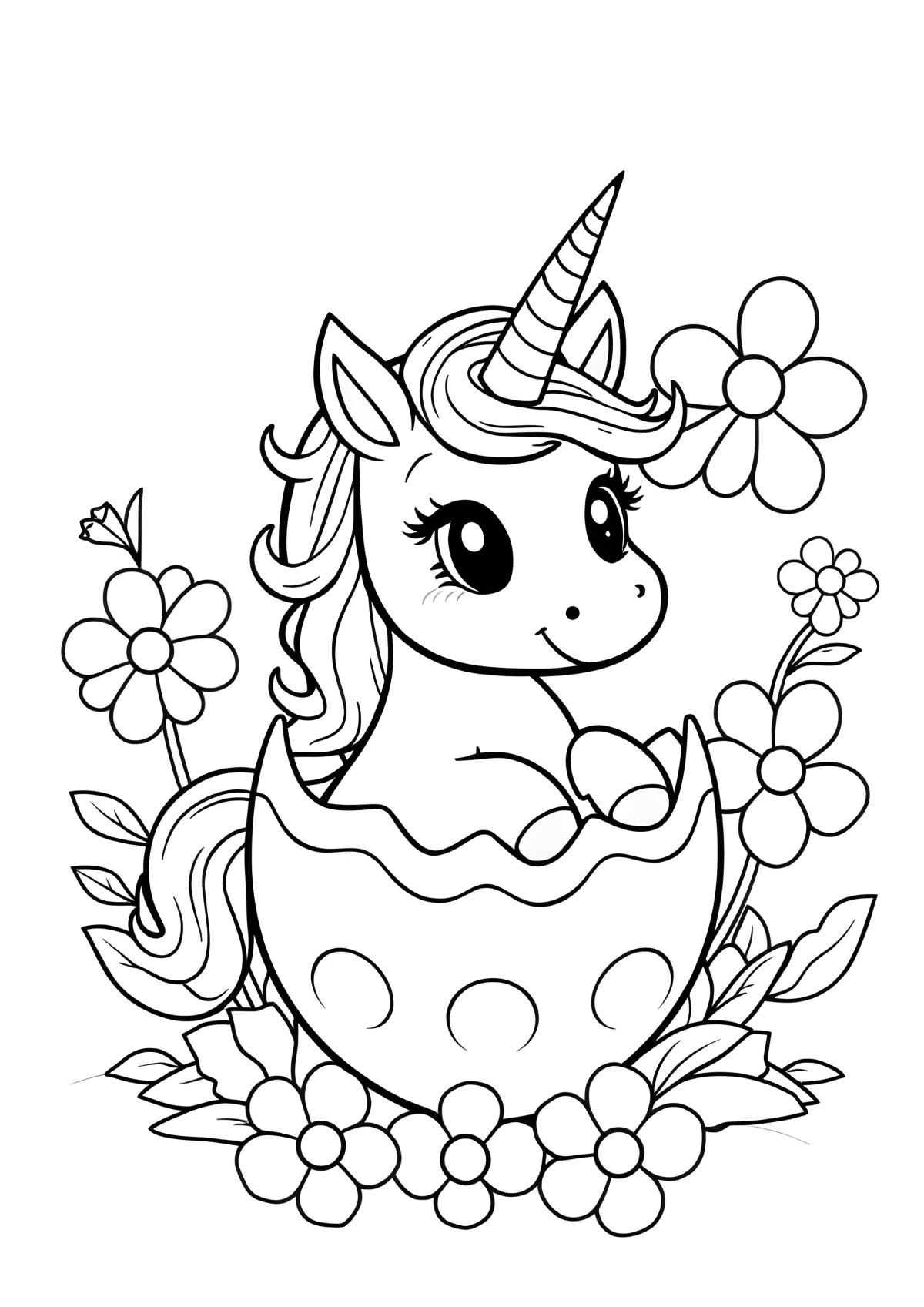 Unicorn Hatchimals Coloring Page coloring page for kids
