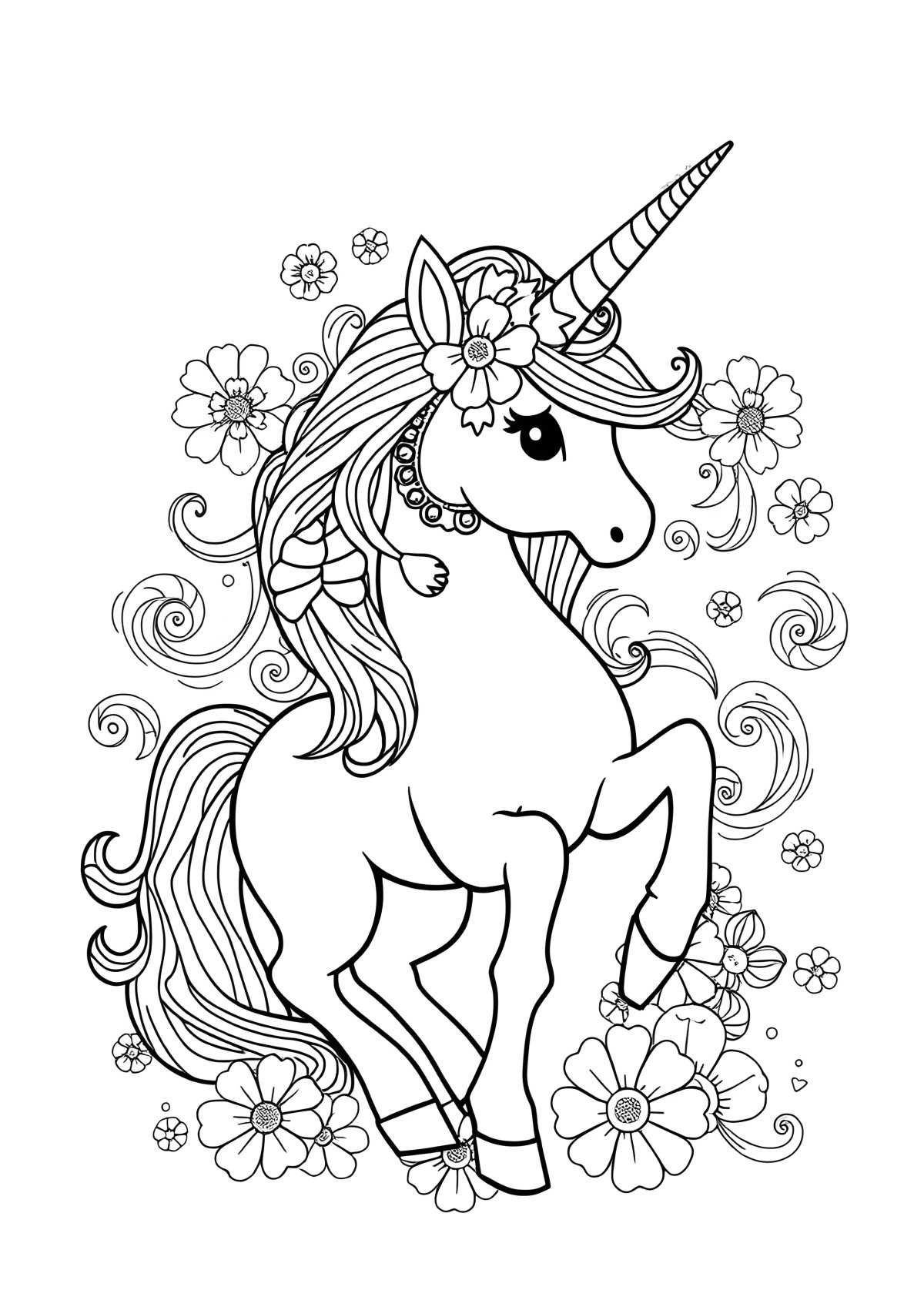 Difficult Unicorn Coloring Page For Adults coloring page for kids