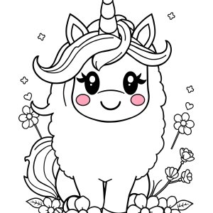 Emoji Fluffy Unicorn Coloring Page For Girls coloring page for kids