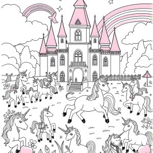 Ausmalbilder Ausmalbilder Unicorn Academy Coloring Page coloring page for kids