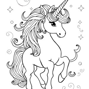 Hard Rainbow Unicorn Coloring Page coloring page for kids
