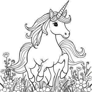 Printable Beautiful Unicorn Unicorn Coloring Page coloring page for kids