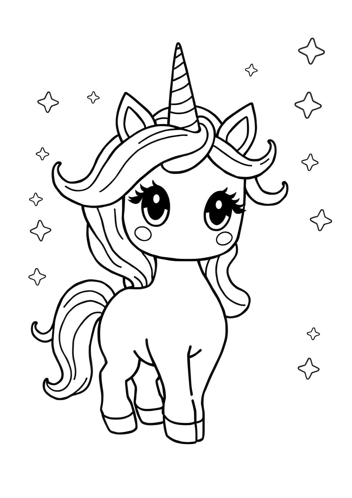 Unicorn Tokidoki Coloring Page coloring page for kids