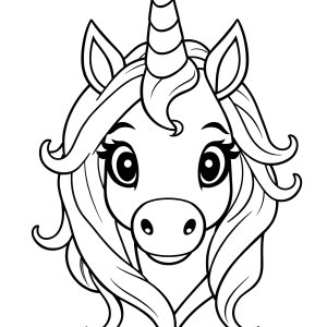 Coloring Page Unicorn Head coloring page for kids